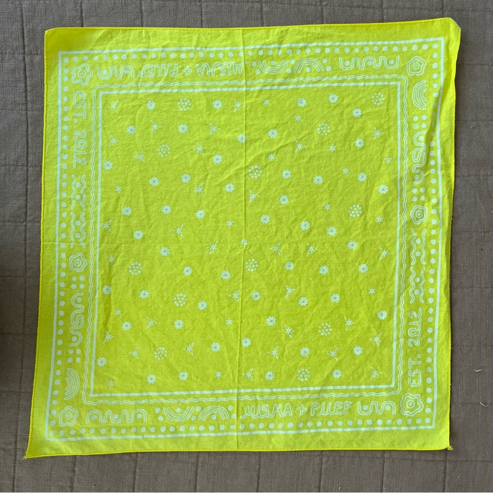 Misha & Puff Logo Bandanna - Yellow/White